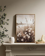 InSimSea Framed Wall Art for Living Room Landscape Canvas Wall Decor Meadow with Flowers Vintage Paintings Classical Wildflower Field Scene Boho Floral Pictures Decor for Bathroom Bedroom 16x24in