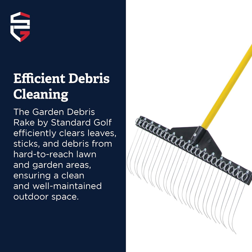Standard Golf Garden Landscape Rake – 21” Head Garden Debris Rake | Elevate Your Outdoor Spaces with Precision and Efficiency | Ideal for Lawn and Garden Maintenance