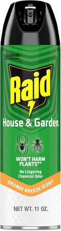 Raid House & Garden Insect Killer Spray, Orange Scent 11 Ounce (Pack of 1)