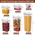 64 PCS Airtight Food Storage Containers With Lids BPA Free,6 Pack With Pouring Spout Cereal Containers Storage for Kitchen Pantry Organization and Storage,Dishwasher safe,Labels Marker