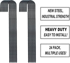 16 Inch Ground Rebar Stakes, J Hook Extra Heavy Duty Rust Proof Coated Steel Ground Anchors with Chisel Point End for Camping Tent and Canopy Tent (24)
