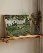 InSimSea Framed Wall Art for Living Room Vintage Laundry Room Art Print Antique Oil Painting Country Landscape Vintage Wall Art Canvas for Bathroom Bedroom OfficeGallery 12x16in