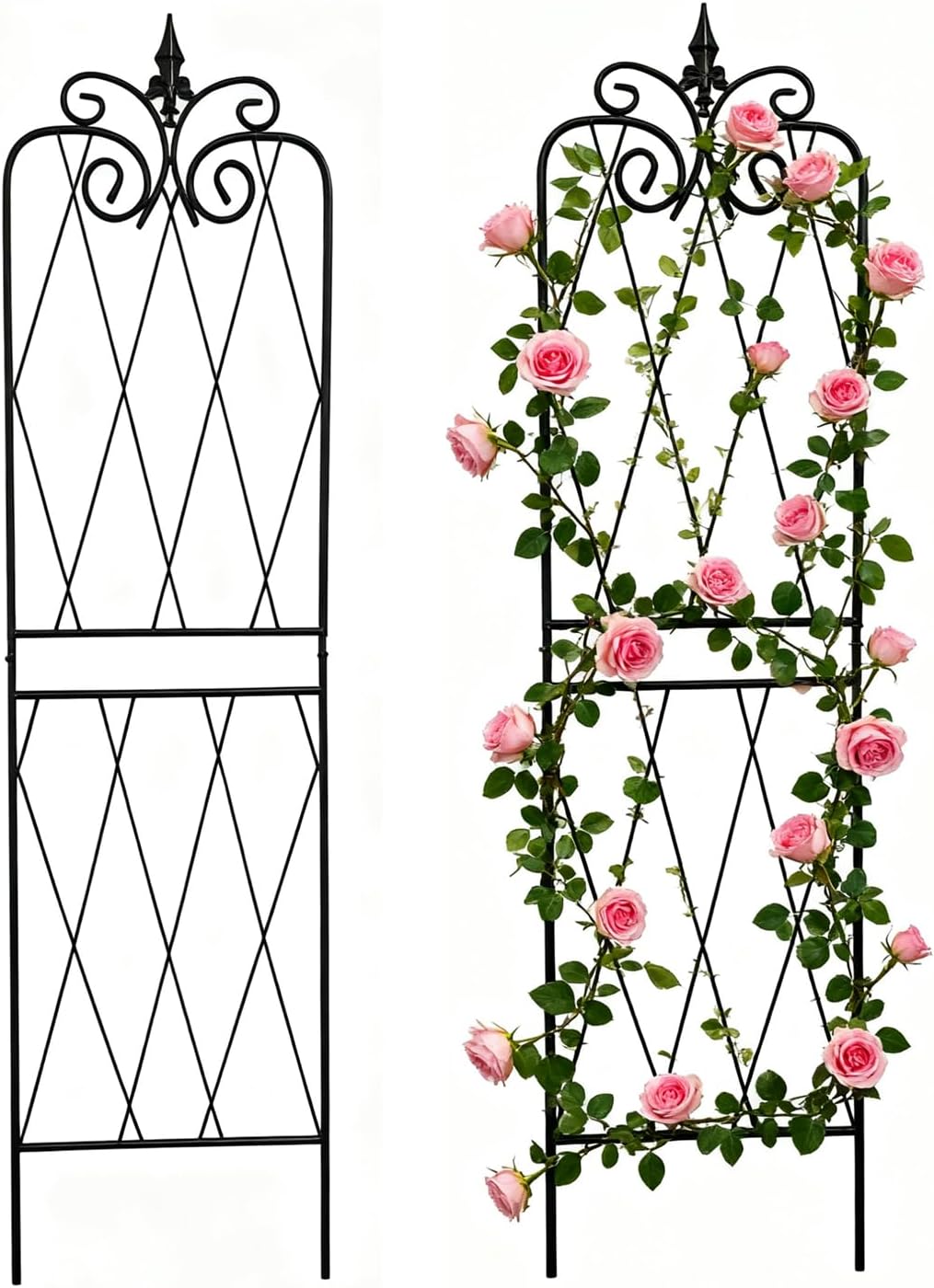 Garden Trellis for Climbing Plants 59inch x15inch Rustproof Metal Vine Trellises for Outdoor Climbing Plants Support Structures A (150cm) 2Pack