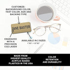 Custom Engraved Name Tag Badges – Personalized Identification with Pin or Magnetic Backing, 1 Inch x 3 Inches, Black/White