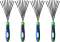 Garden Guru Stainless Steel Hand Rake Soil Tiller with Ergonomic Handle, Great for Gardening, Cultivating, Loosening Soil & Spreading Mulch (4 Pack)
