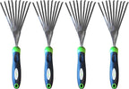 Garden Guru Stainless Steel Hand Rake Soil Tiller with Ergonomic Handle, Great for Gardening, Cultivating, Loosening Soil & Spreading Mulch (4 Pack)
