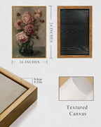 InSimSea Framed Wall Art for Living Room Flower Wall Art Home Decor Roses in Vase Vintage Paintings Large Canvas Prints Botanical Prints Mid Century Modern Decor Farmhouse Bedroom Wall Decor 16x24in