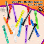 Shemira 200PCS Halloween Bubble Wands, Mini Bubbles Party Favors for Kids, Halloween Party Favors, Goodie Bag Stuffers, Classroom Prizes Gifts for Kids, Halloween Trick or Treat Toys Bulk
