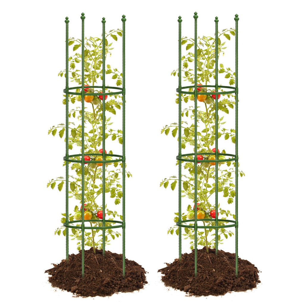 2 Pack Up to 59 Inch Height Adjustable Tomato Cages for Garden