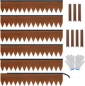Worth Garden 6-Pack Cor-Ten Steel Landscape Edging with Black Protection Strips - Rust Patina Finish 40" L x 8" H (20Ft Total) - Hammer-in 14-Gauge Metal Corten Lawn Yard Edging Border w/ 7 Clips