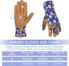 Womens Gardening Weeding Working Gloves, Leather Garden Glove for Women Thorn Proof No Stab for Digging, Planting,Pruning