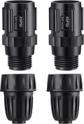 4 Pcs 45 PSI Drip Irrigation Pressure Regulator Faucet Adapter Kit, 2 Pcs 3/4" FHT x 3/4'' MHT Pressure Regulator, 2 Pcs 1/2 Inch Drip Irrigation Tubing Adapter for Drip Irrigation System