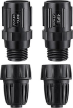 4 Pcs 45 PSI Drip Irrigation Pressure Regulator Faucet Adapter Kit, 2 Pcs 3/4" FHT x 3/4'' MHT Pressure Regulator, 2 Pcs 1/2 Inch Drip Irrigation Tubing Adapter for Drip Irrigation System