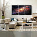 KREATIVE ARTS - Space and Universe Stretched Canvas Print - Space Landscape Paintings Wall Art Decor Universe Galaxy Stars 3 Piece Picture Print on Canvas for Modern Home Decoration Ready to Hang