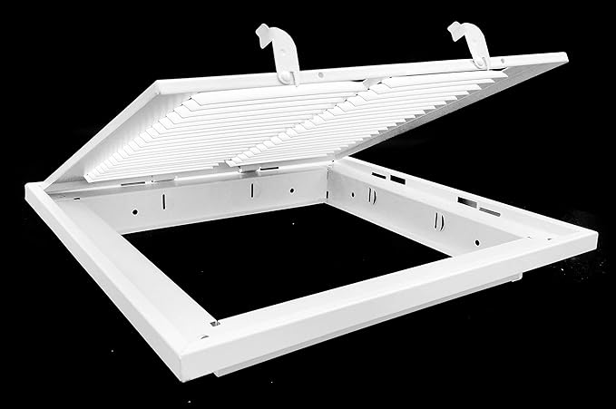 24" X 12 Steel Return Air Filter Grille for 1" Filter - Removable Face/Door - Flat Stamped Face - White [Outer Dimensions: 26.5 X 13.75]