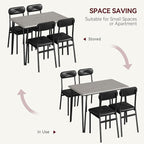 GarveeHome Dining Table Set for 4, Kitchen Table with Upholstered Chairs for Kitchen Room and Small Spaces (Grey, Table with 4 Chairs)
