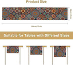Bohemian Table Runner, Colorful Vintage Indian Mandala Floral Table Runners for Kitchen Dining Coffee Table Indoor Outdoor Party Decor, 13x60inch
