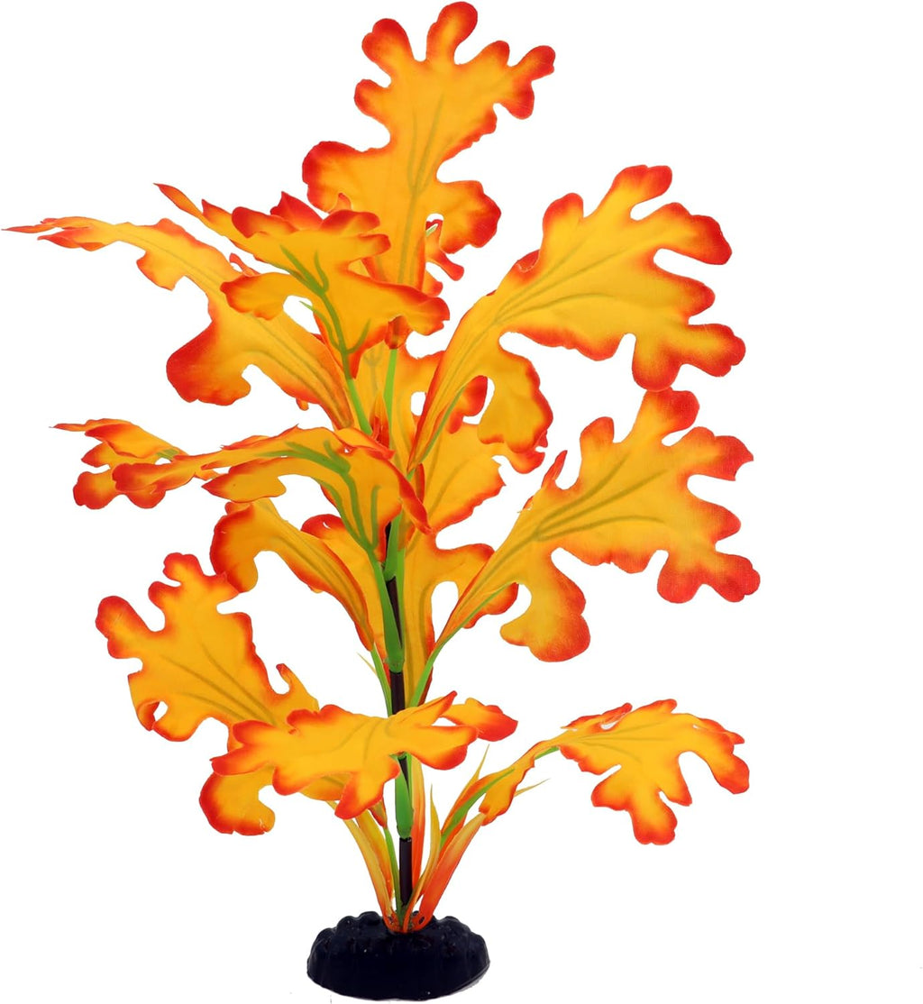 2-Pack 12 Inch Aquarium Silk Aquarium Plants, Artificial Plastic Plant for Small Tank, Goldfish, Fish Hides (Yellow, 12 Inch)