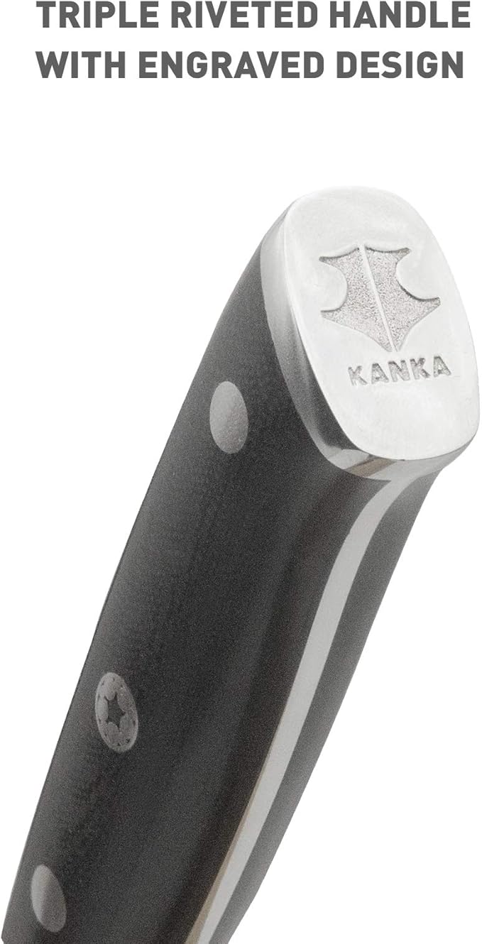 KANKA 5 Inch Utility Kitchen Knife – German Stainless Steel Professional Cutlery with Premium Fiberglass Handle, Razor Sharp Blade for Cutting, Slicing, Carving, Peeling, Fruit & Meat
