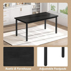 Recaceik Dining Table Set for 4 Kitchen Dining Room Set with 2 Dinner Benches, Farmhouse Breakfast Table for Apartment Small Space, Easy Assembly
