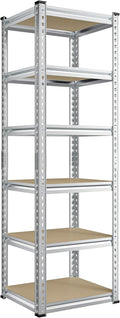 REIBII Storage Shelves 6 Tier Garage Shelving Heavy Duty Metal Shelving Loads 2250LBS Adjustable Garage Shelves for Warehouse Pantry Kitchen Closet 16" W x 16" D x 72" H, Silver