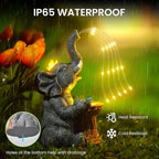 Garden Decor Watering Elephant Statues, Housewarming, Birthday Gifts for Women Mom Grandma, Garden Sculptures- Outdoor Statue Solar Lights Ornament for Yard Patio Balcony