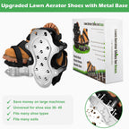 NAZZO Upgrade Lawn Aerator Shoes, Patented Double Layer Lawn Shoes, Aluminum Soleplate Spring-Loaded Design, No Dirt on The Shoes, Soil Yard Aerator Tool for Aerating Patio Garden, Black
