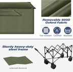 Chihee Garden Cart Collapsible Outdoor Utility Wagon Cart,Folding Beach Cart Oversized Capacity 254L,Heavy Duty Portable Wagon All Terrain Wheels Oversized Side Pocket 2 Drink Holders for Camping