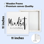 Mindset Is Everything Framed Canvas Print Poster - 11.8’’ Inspirational Quotes Minimalist Canvas Artwork Prints Favors For Friend Family Coworker - Aesthetic Wall Art Decor For Home Bedroom Office-A06