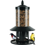 Squirrel Proof Bird Feeder - 360° Feeding Perch Tray for Outdoor Hanging Wild Bird Seeds, Dark Green.