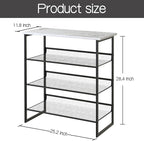 Garden 4 you 4 Tiers White Marble Shoe Rack,Freestanding Organizer Multi-Purpose Adjustable Flat and Slant Storage Rack Shoe Shelf, High Heels Potted Plant for Entryway Hallway Living Room Closet