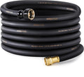 Garden Hose 5/8" x 50ft - No-Kink Flexible Water Hose 600 PSI Burst Pressure, Lightweight & Durable for Yard, Car Wash, Pets Black