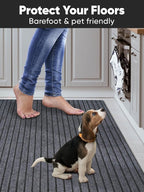 Runner Rugs 3 x 10 ft with Rubber Backing, Non Slip Carpet Runner Rug for Hallway Waterproof Indoor Outdoor Floor Mat Custom Size Area Rugs for Entryway Balcony Patio Kitchen Garage Stair Laundry
