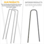 WAENLIR 6 inch 100 Pack Garden Staples Galvanized Landscape Stakes, Heavy Duty Fence Stakes Sod Pins for Securing Weed Fabric Barrier,Ground Cover, Artificial Turf,Dog Fence