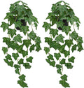 Set of 2 Fake Ivy Plant for Home Decor Indoor Silk Artificial Hanging Plant 25" Fake Ivy Vine Faux Ivy Leaves for House Room Indoor Outdoor Home Shelf Office Plant Decor