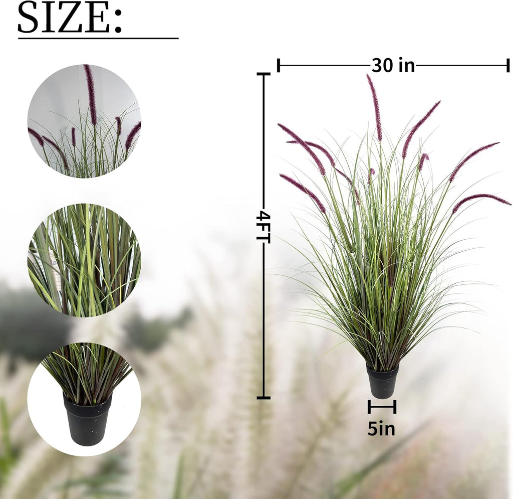 Artificial Plant 47in(2pack) Tall Artificial Grass Plant,Faux Plants Indoor Home Decorative Artificial Plants & Flowers in Pot Fake Plant, House Plant Indoor