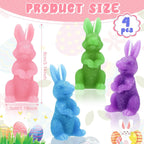 BBTO 4 Pcs Easter Bunny Candles Gift Set Rabbit Shape Spring Candles for Easter Bunny Decorations Party Table Home Decor Spring Celebrations