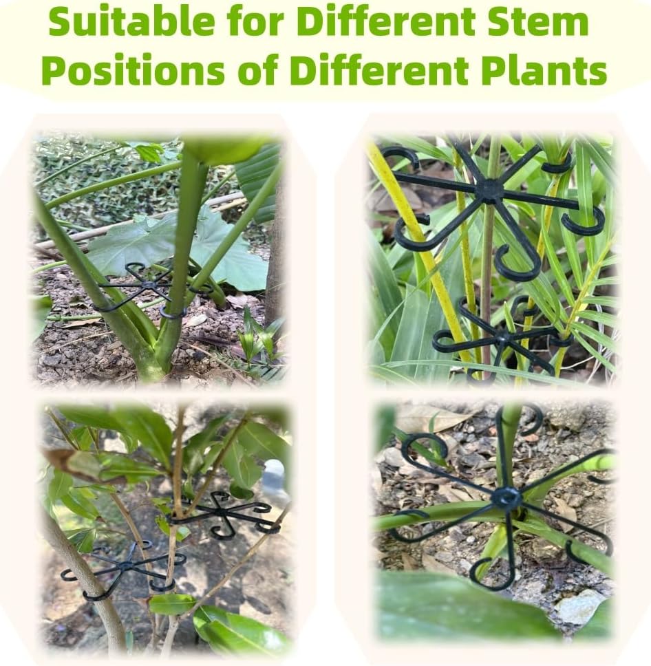 12 PCS Plant Stem Support, Plant Stakes for indoor Plants Plant Clips for Climbing Plants, Plastic Monstera Plant Support Accessories for Potted indoor Plant in Various Growth Stage(4 Sizes, 3 Colors)