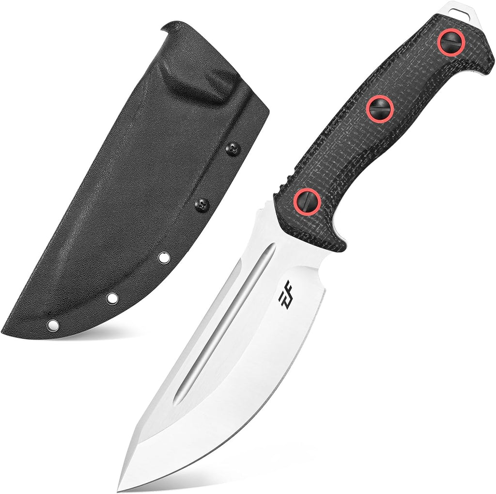 Eafengrow EF137 Fixed Blade Knife, N690 Steel Blade,Micarta Handle Full Tang EDC Fixed Knifes for Outdoor Activities Working Camping
