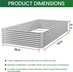 4pcs 6x3ft Galvanized Raised Garden Bed Outdoor,Above Ground Garden Bed for Vegetable,Metal Raised Beds for Flower,Steel Raised Beds for Gardening