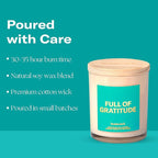 Homesick Scented Candles for Home (Full of Gratitude) - 7.5 oz Long-Lasting Natural Soy Wax Blend Jar Candle Gift for Women & Men, 30-35 Hours Burn Time - Notes of Lemongrass & Gardenia