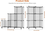 HOMIDEC 6-Cube Light Grey Cube Storage Organizer, Modular Storage Shelf with Hammer, Bin Cabinet Closet Bookshelf for Living Room, Bedroom, Office, Each Cube Size 11.8 x 11.8 inch