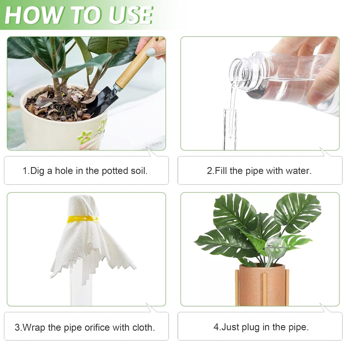 8 Pcs Clear Plant Watering Globes,Plastic Self Watering Bulbs Ball,Garden Water Device for Plant Indoor Outdoor(Small)