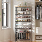 10-Tier Tall Shoe Rack, Large Capacity Shoe Shelf Holds40-45 Pairs, Shoe Shelf for Entryway, Hallway, Living Room, Rustic Brown