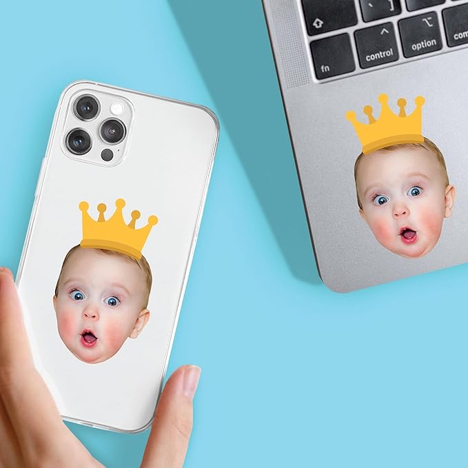 Big Dot of Happiness Custom Photo Crown - Party Favors - Fun Face Cut-Out Stickers - Set of 24