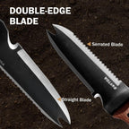 Hori Hori Garden Knife, Garden Tools with Sheath for Weeding,Planting,Digging, 7" Stainless Steel Blade with Cutting Edge, Full-Tang Wood Handle with Hanging Hole