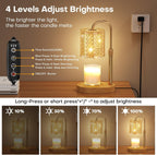 Candle Warmer Lamp with Timer Dimmer Height Adjustable Electric Candle Wax Warmer for Jar Candles Wax Melt Warmer with 2Bulbs Heater Lamp for Scented Wax for New Home Decor,House Warming Gifts