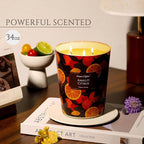HomeLights 3-Wick Candles for Home Scented - 34oz Soy Wax Blend Candle Long-Lasting Fragrance, Eclectic Mixed Styles Home Decor and Housewarming Gifts, Amalfi Citrus