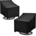 WLEAFJ Outdoor Swivel Chair Covers - Heavy Duty, Waterproof Patio Rocking Chair Covers - Black, 2 Pack - 33" W x 35" D x 38.5" H