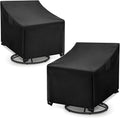 WLEAFJ Outdoor Swivel Chair Covers, Waterproof Heavy Duty Patio Rocking Furniture Covers, Black, 2 Pack - 30" W x 34" D x 38.5" H